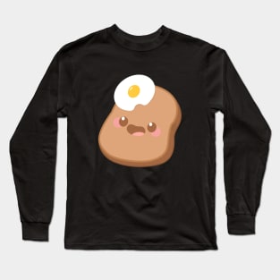 Cute Toast Lover Kawaii Style Bread with Sunny side Up Egg Long Sleeve T-Shirt